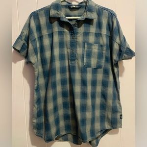 The North Face Tanami Shirt Womens M Short Sleeve 1/2 Button Front Plaid